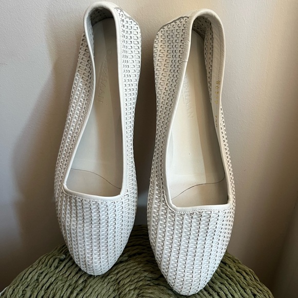 COLE HAAN Resort Murano Sandstone Leather Woven Slip-on Flats Size 7.5 - Picture 10 of 11